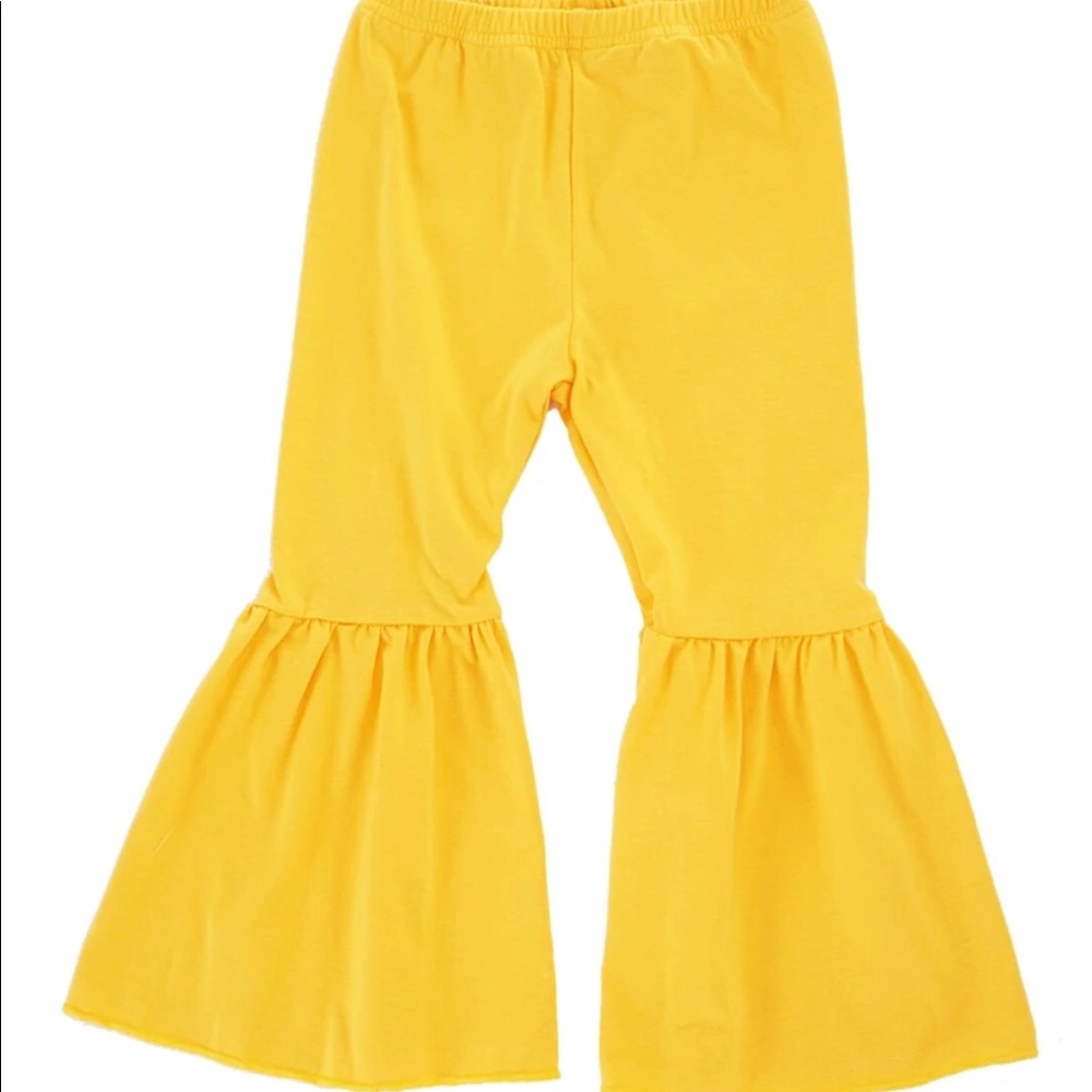 Mustard bell ruffle pants